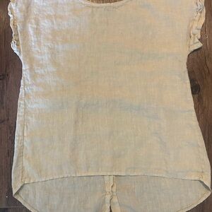 Casual Cream Linen Top Terzo Milennio M yellow